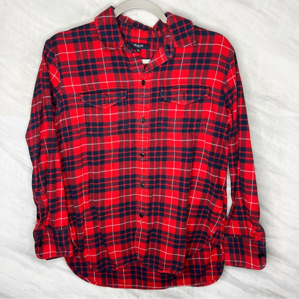 Madewell Flannel Cargo Workshirt in Altamira Plaid XS